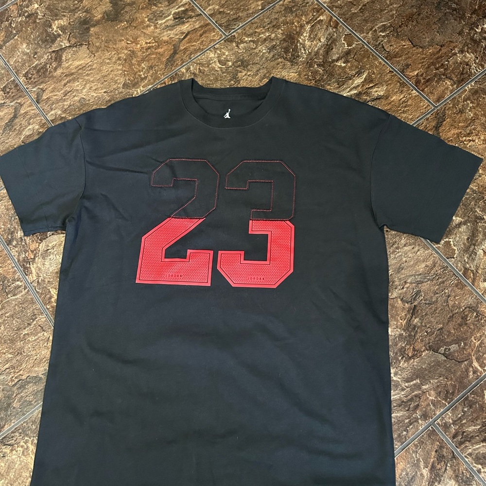 Black and Red Graphic Jordan 23 Shirt